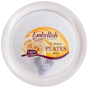 9″ Embellish Hard Round Clear Plastic Plates