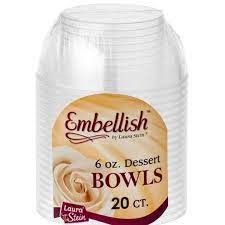 6 oz. Embellish Hard Round Clear Plastic Bowls